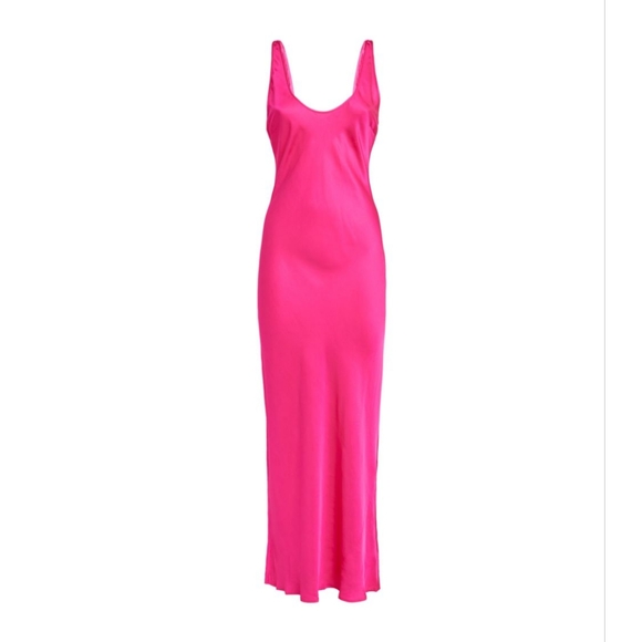 L'agence Akiya Tank Bias Cut Midi Dress in Pink Glo - Picture 6 of 10